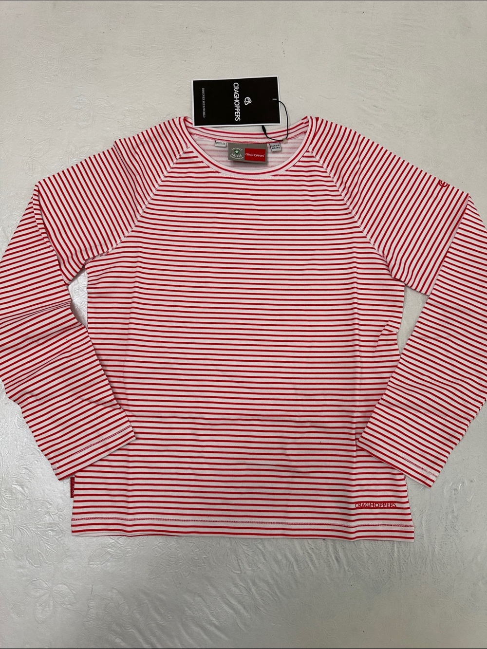 Craghoppers NOSILIFE PAOLA LONG SLEEVE T-SHIRT - Rio Red stripe